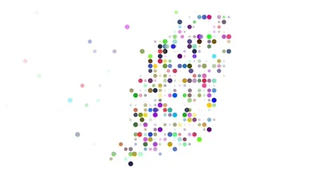 Modern Data Particles Form the Grenada Map Silhouette Stock Footage 320020964