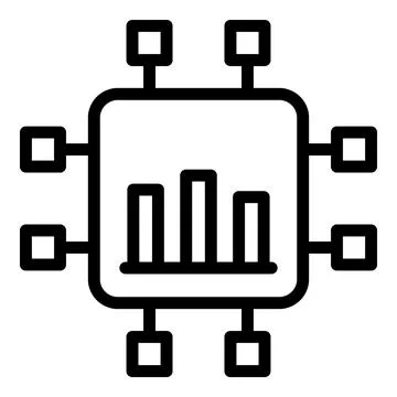 Modern data processing chip icon Stock Illustration