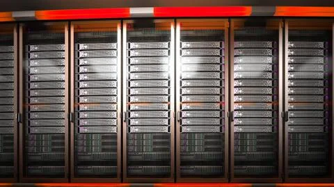 Modern datacenter. Cloud computing. 3d rendering Stock Illustration