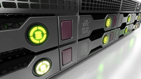 Modern datacenter. Cloud computing. 3d rendering Stock Illustration