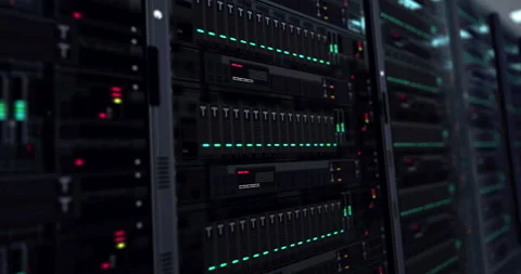 Modern datacenter servers and computer center animation Stock Footage 121785505