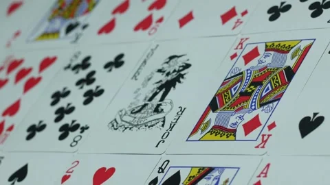 Modern deck of cards for playing poker on the table Stock Footage 89545058