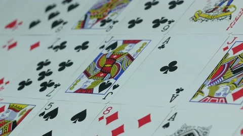 Modern deck of playing cards for playing poker Stock Footage 89545141