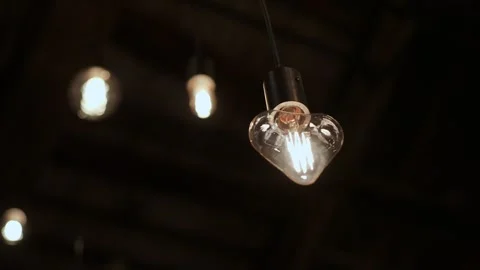 Modern Decor Feature Displaying Vintage Filament Bulb With Intricate Wiring Stock Footage 323776749