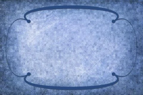 A modern decorative frame with a background with a squares texture. Dark blue Foto stock