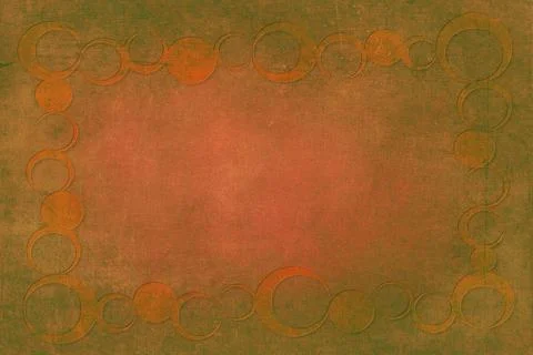 A modern decorative frame with a textured background. Orange and green colors Stock Photos