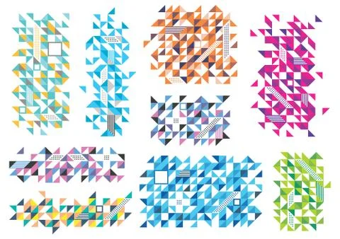 Modern decorative mosaic design elements Stock Illustration
