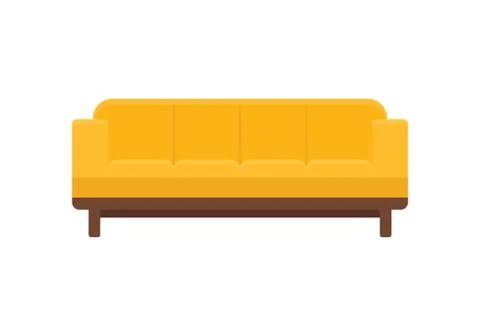 Modern decorative sofa icon in flat style Stock Illustration