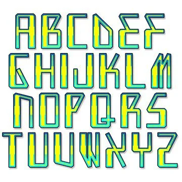 Modern decorative vector alphabet isolated on white background.Art font. Stock Illustration