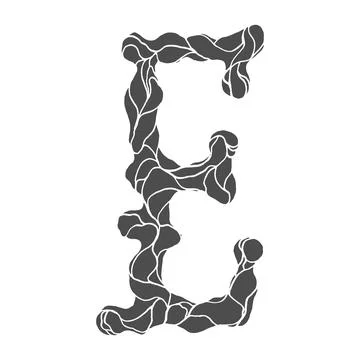 Modern decorative vector letter isolated on white background.Art font. Stock Illustration