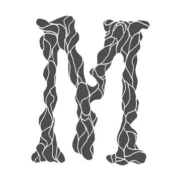Modern decorative vector letter isolated on white background.Art font. Stock Illustration