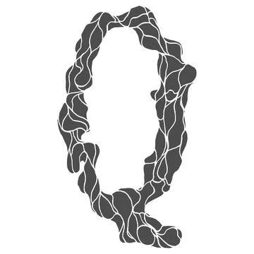 Modern decorative vector letter isolated on white background.Art font. Stock Illustration