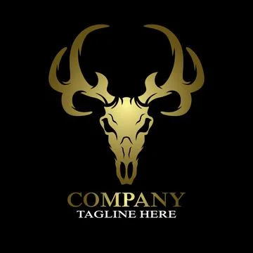 Modern deer skull logo. Vector illustration Stock Illustration