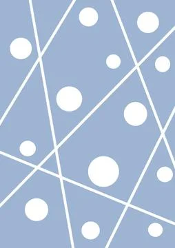 Modern delicate blue background with white lines, balls , trendy colors Stock Illustration