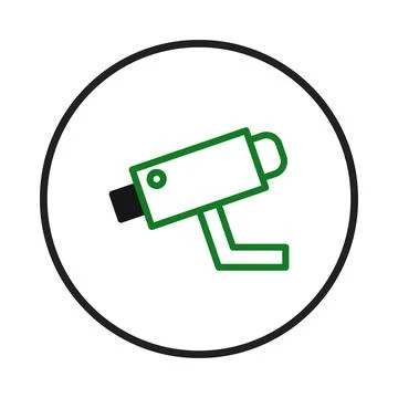 Modern depiction of a security camera in a vector format featuring protecti.. Stock Illustration
