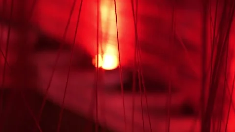 Modern design abstract red light and strings background, ideal for dramatic Stock Footage 277109988