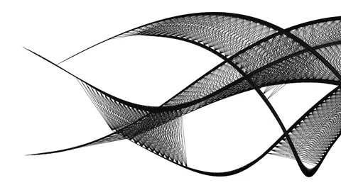 Modern design background - black curved shapes in flowing motion (FULL HD) Video stock 62744136