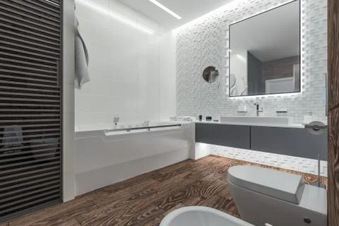 Modern design of a bathroom Stock Illustration