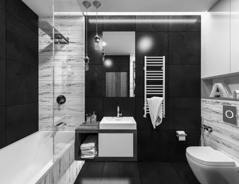 Modern design of a bathroom Stock Illustration