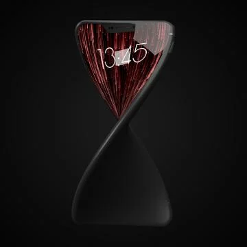 Modern design of bendable smartphone. 3d illustration of brandless phone design. Stock Illustration
