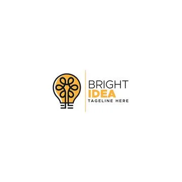 Modern design BRIGHT IDEA brain smart logo design Illustrazione stock