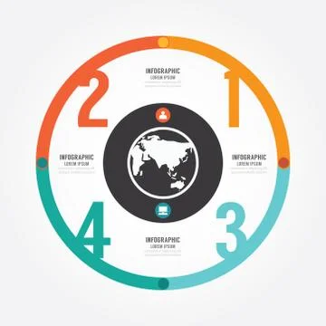 Modern design circle template / can be used for infographics / numbered banne Stock Illustration