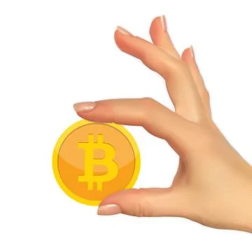 Modern design concept of bitcoin cryptocurrency technology, mining, e-wallet Illustrazione stock