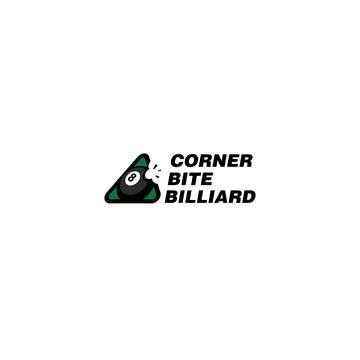 Modern design CORNER BITE BILLIARD logo design Stock Illustration