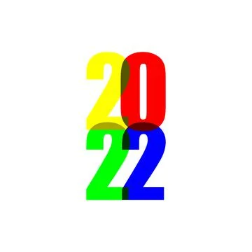 Modern design date 2022 design isolated on white Stock Illustration