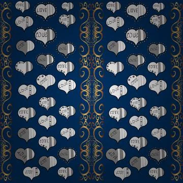 Modern design for decor, textile. Subtle vector pattern with tiny gray, blue and 스톡 일러스트