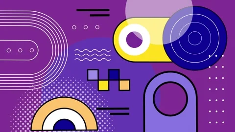 Modern design elements with abstract geometric shapes seamless 4k video Stock Footage 295750066