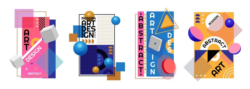 Modern design elements. Abstract graphic poster. Geometric layout template or イラスト素材