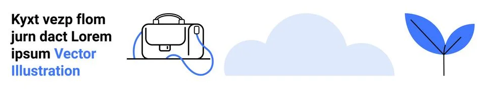 Modern Design Elements with Backpack, Cloud, Leaf Stock Illustration