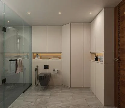 Modern Design Elements for a Trendy Washroom Makeover Stock-Illustration