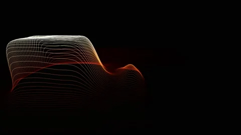 Modern design elements. Yellow abstract waves landscape rendering Stock Footage 149030744