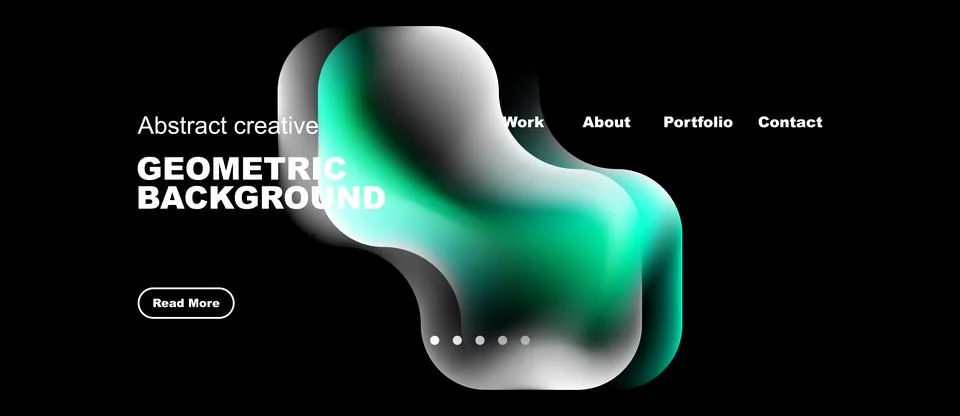 Modern design features abstract shapes, vibrant colors, dark background. イラスト素材