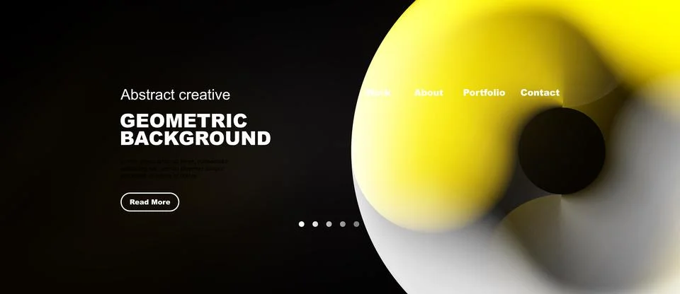 Modern design features abstract shapes, yellow hues, black backdrop. Minimali 스톡 일러스트