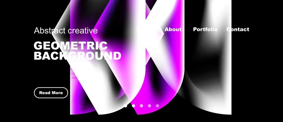 Modern design features abstract shapes, vibrant colors, text elements. Stock Illustration