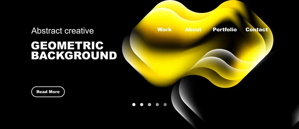 Modern design features fluid yellow shapes, dark background. Navigation inc.. Stock Illustration