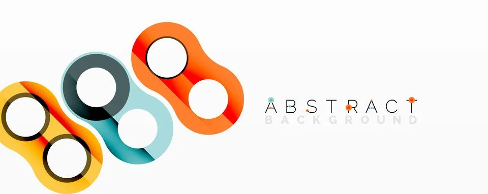 Modern design features overlapping circles. Vibrant colors create dynamic visual Stock Illustration