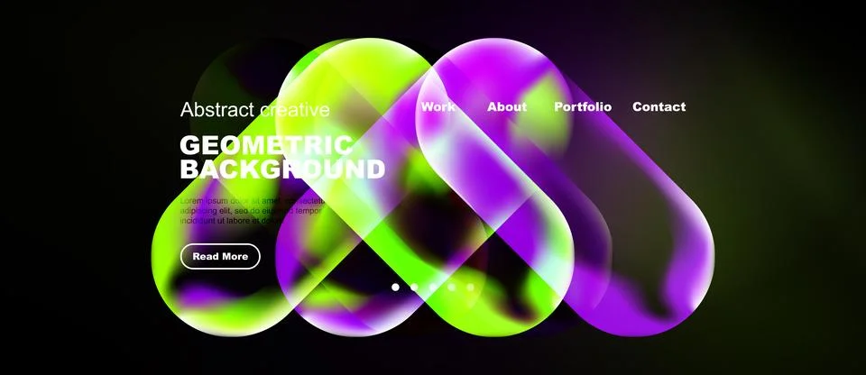 Modern design features vibrant, flowing shapes. Dark backdrop highlights 스톡 일러스트