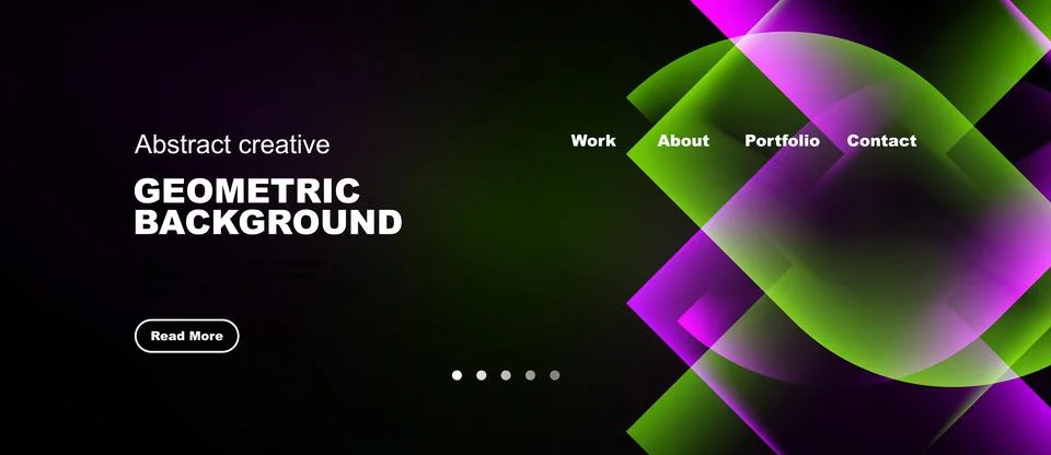 Modern design features vibrant geometric shapes, gradients. Text elements Stock-Illustration