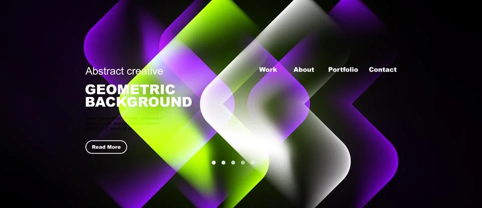 Modern design features vibrant gradients, geometric shapes, text elements. .. Stock Illustration