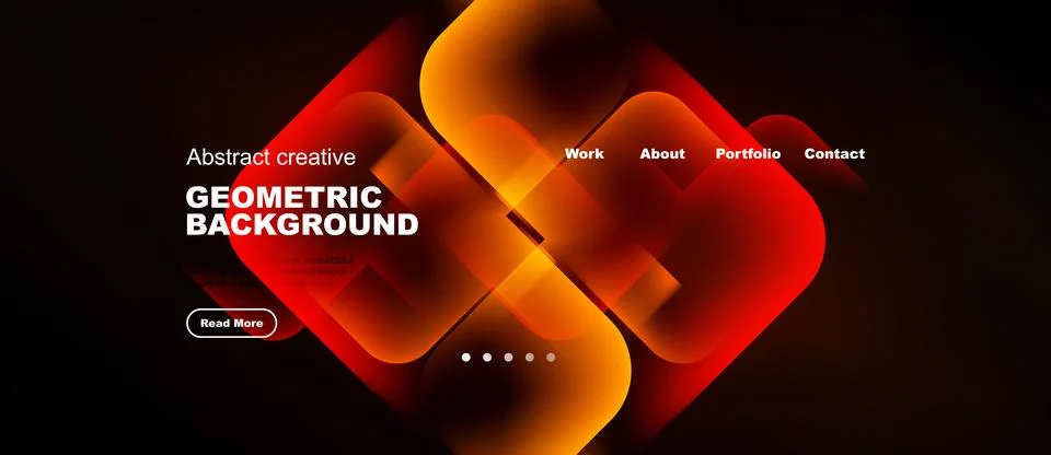 Modern design features vibrant orange shapes over dark background. Text pro.. Ilustração Stock