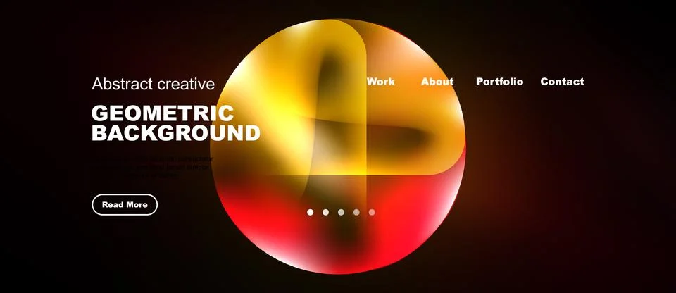 Modern design features vibrant overlapping circles. Dark background highlight イラスト素材