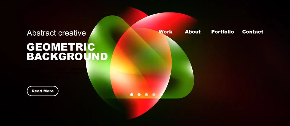 Modern design features vibrant overlapping circles. Text highlights geometric Stock Illustration