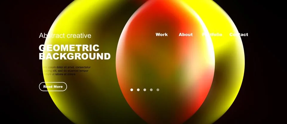 Modern design features vibrant overlapping circles. Dark background highlight Stock Illustration