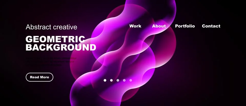 Modern design features vibrant pink, purple shapes over dark background. Text イラスト素材