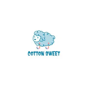 Modern design initial J COTTON SWEET logo design Stock Illustration