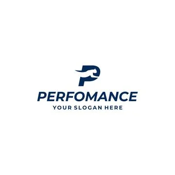 Modern design initial P PERFORMANCE logo design Stock Illustration